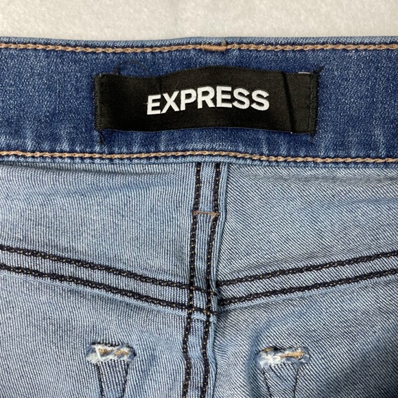 Express Performance Cropped Skinny Jeans Womens Sz 6 Mid Rise Distressed Stretch - Picture 3 of 11